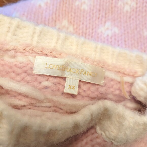 LoveShackFancy Rosie Heart Alpaca Wool Puff Shoulder Sweater - Picture 9 of 11